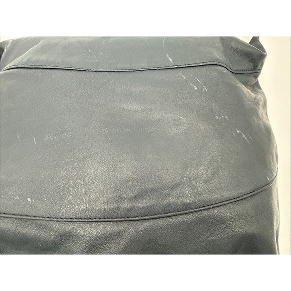 Vintage Italian Borelli Bags Shoulder bag Midnight Blue Leather Boho Purse - Picture 8 of 12